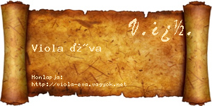 Viola Éva névjegykártya