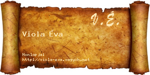 Viola Éva névjegykártya